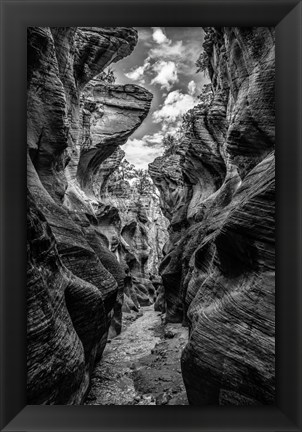 Framed Slot Canyon Utah 11 Black &amp; White Print