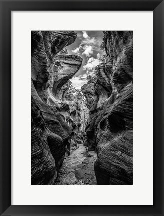 Framed Slot Canyon Utah 11 Black &amp; White Print