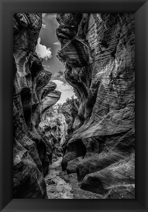 Framed Slot Canyon Utah 12 Black &amp; White Print