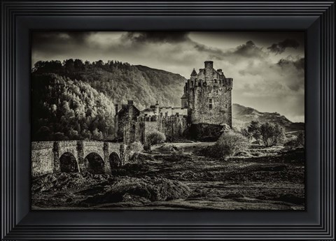 Framed Fairytale Castle Sepia Print