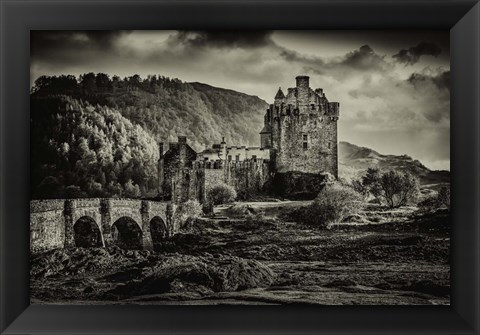 Framed Fairytale Castle Sepia Print