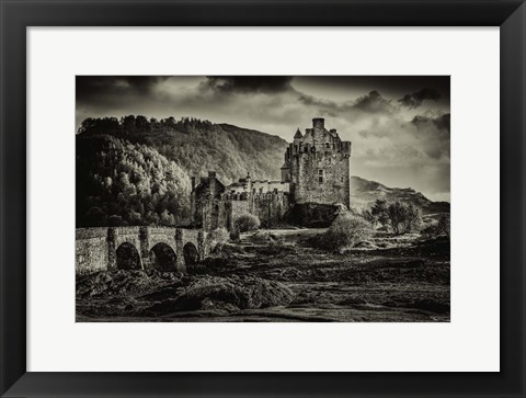 Framed Fairytale Castle Sepia Print