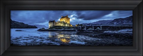 Framed Fairytale Castle Twilight Panorama 4 Black Print