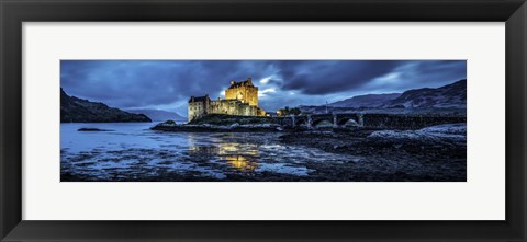 Framed Fairytale Castle Twilight Panorama 4 Black Print