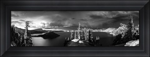 Framed Crater Lake Black &amp; White Print