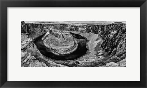 Framed Horshoe Bend Black &amp; White Print