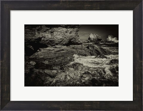 Framed Corona Coast Sepia Print