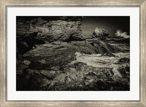 Framed Corona Coast Sepia Print