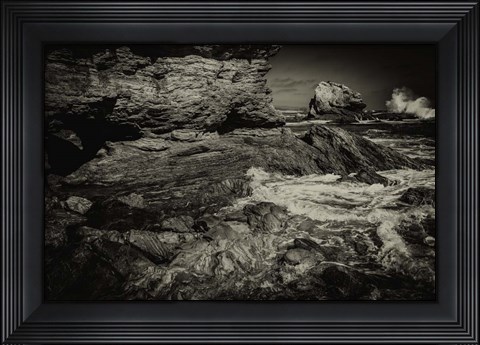 Framed Corona Coast Sepia Print