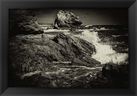 Framed Corona Coast 2 Sepia Print