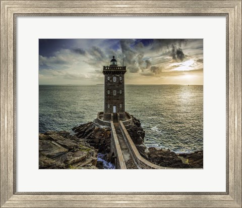 Framed Lighthouse Sunset Print