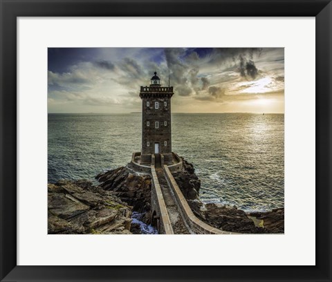 Framed Lighthouse Sunset Print