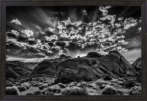 Framed Valley Of Fire 2 Black &amp; White Print