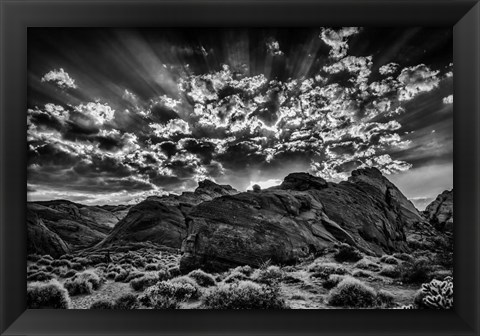 Framed Valley Of Fire 2 Black &amp; White Print