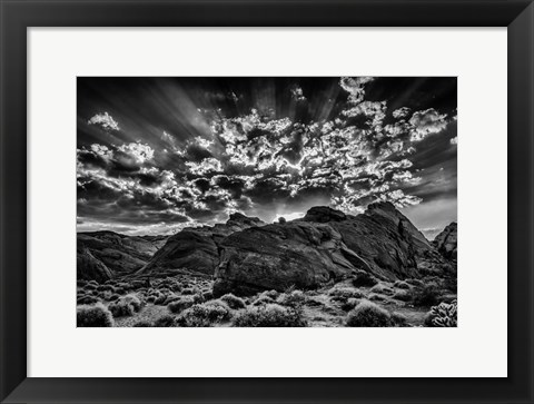 Framed Valley Of Fire 2 Black &amp; White Print