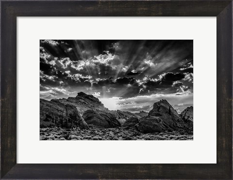 Framed Valley Of Fire 3 Black &amp; White Print