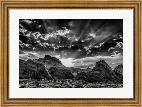 Framed Valley Of Fire 3 Black &amp; White Print