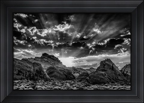Framed Valley Of Fire 3 Black &amp; White Print