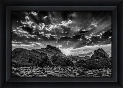 Framed Valley Of Fire 4 Black &amp; White Print