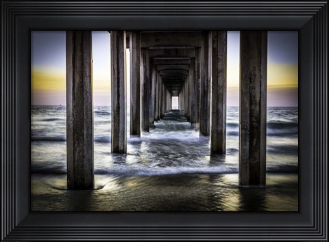 Framed Cali Pier Sunset Print