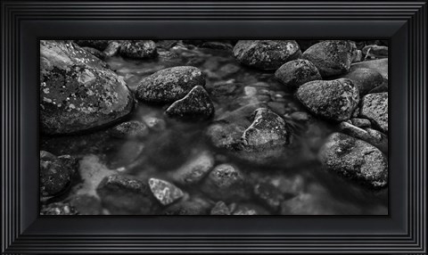 Framed River Rocks 2 Black &amp; White Print