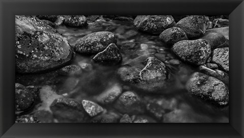 Framed River Rocks 2 Black &amp; White Print