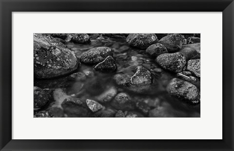 Framed River Rocks 2 Black &amp; White Print