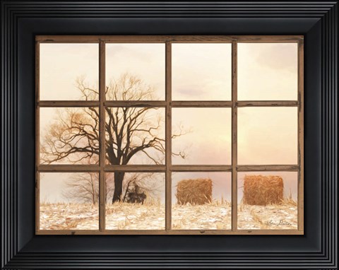 Framed View of Winter Fields Print