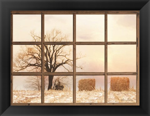 Framed View of Winter Fields Print