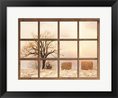 Framed View of Winter Fields Print