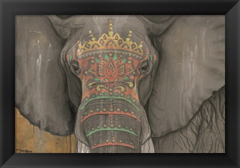 Framed Tattooed Elephant Print