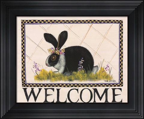 Framed Bunny Welcome Print