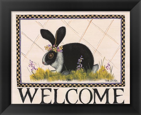 Framed Bunny Welcome Print