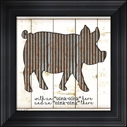 Framed Metal Pig Print