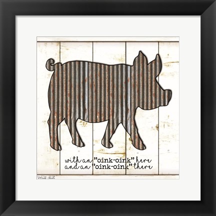 Framed Metal Pig Print