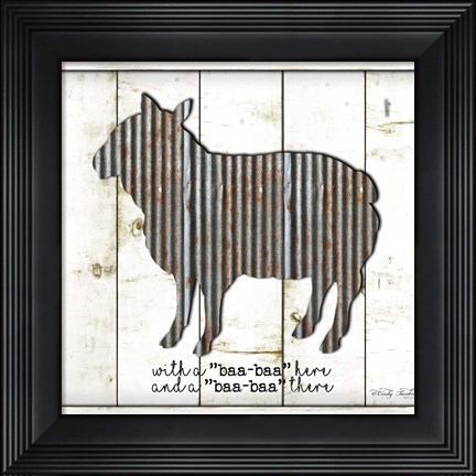 Framed Metal Sheep Print