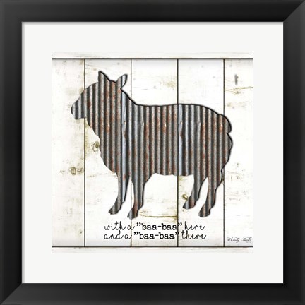 Framed Metal Sheep Print