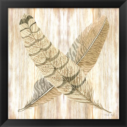 Framed Feathers Crossed I Print