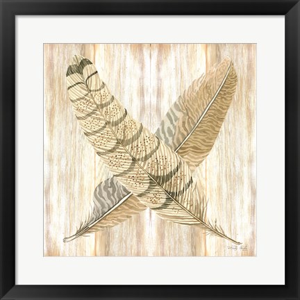 Framed Feathers Crossed I Print