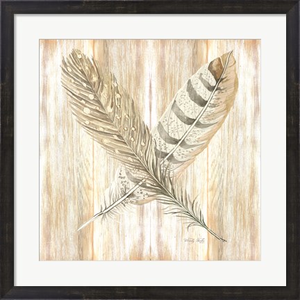 Framed Feathers Crossed II Print