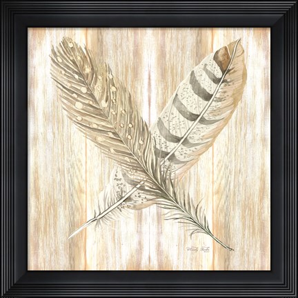Framed Feathers Crossed II Print