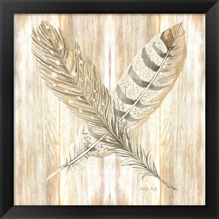 Framed Feathers Crossed II Print