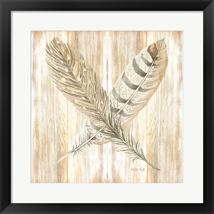 Framed Feathers Crossed II Print