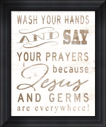 Framed Wash Your Hands Print