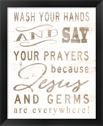 Framed Wash Your Hands Print