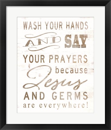 Framed Wash Your Hands Print