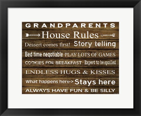 Framed Grandparents House Rules Print