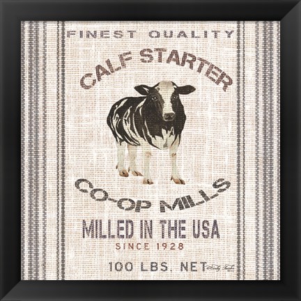 Framed Calf Starter Print