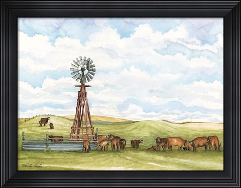 Framed Pasture Cows Print