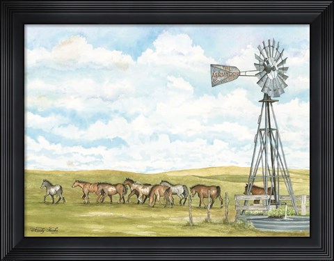 Framed Pasture Horses Print